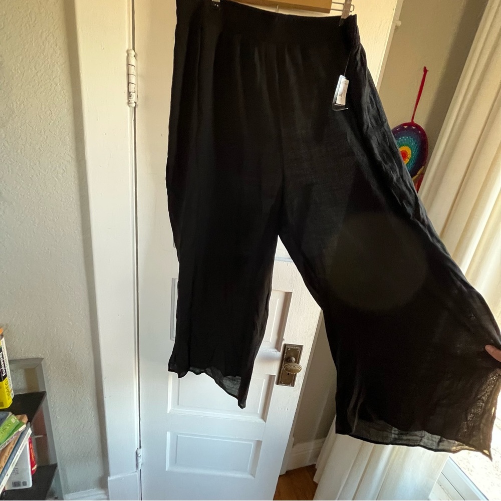 NWT gauze high slit swim coverup pants